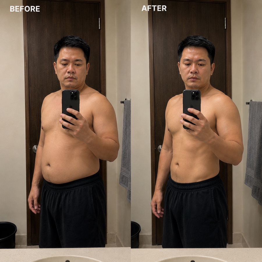 Before and after transformation