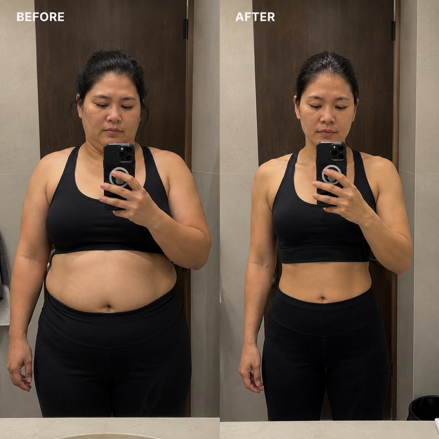 Before and after transformation